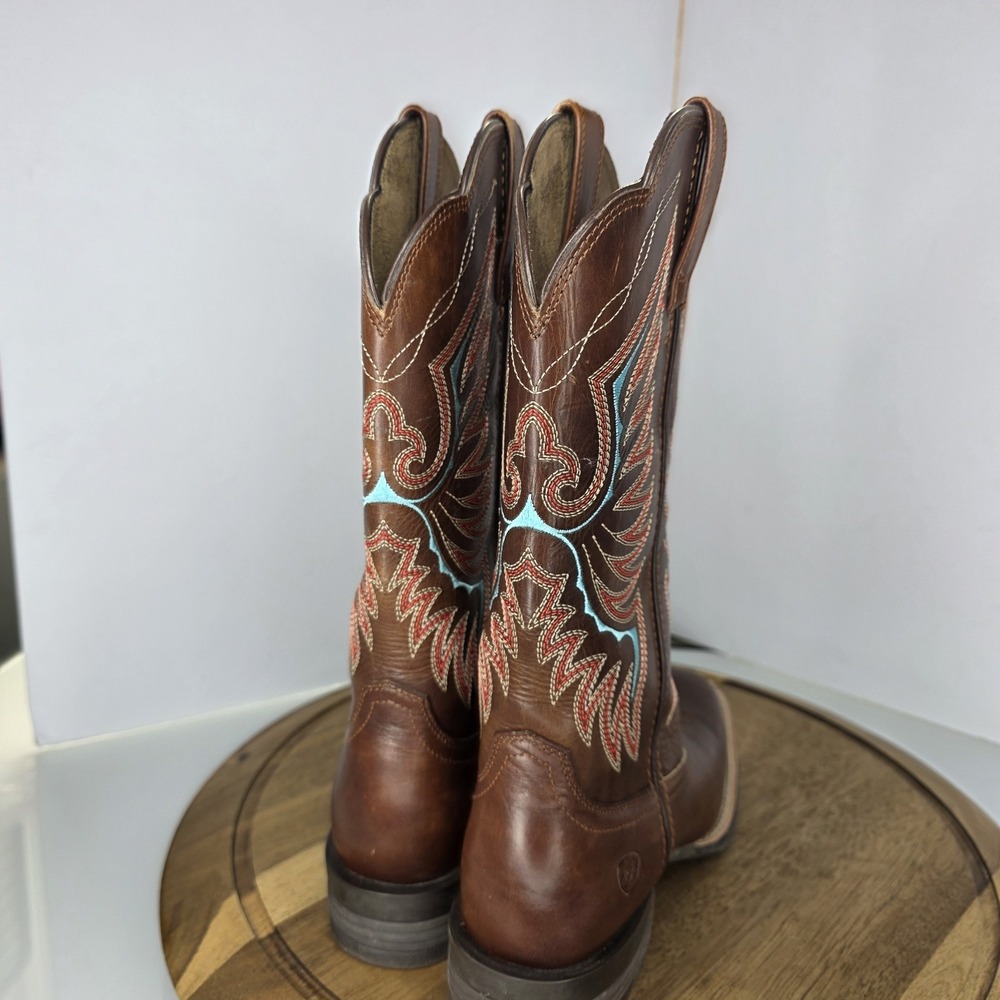 Ariat Rockdale Western Boots Brown Leather Square Toe Womens Size 8 B Medium - Picture 5 of 11
